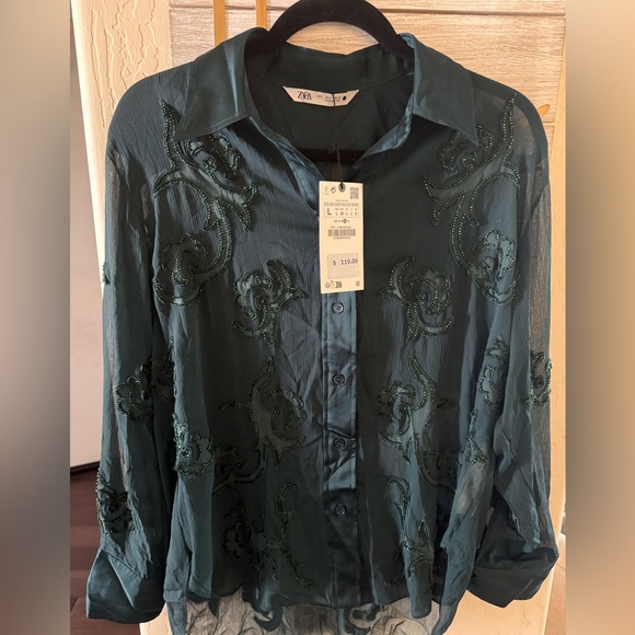 Zara Embroiled Semi Sheer Top - Picture 8 of 8